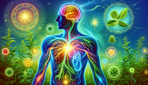 Illuminated man brain cbg plant