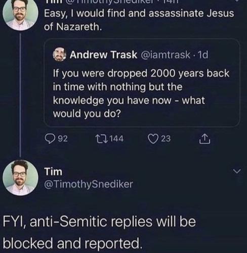 jew says he would kill Jesus