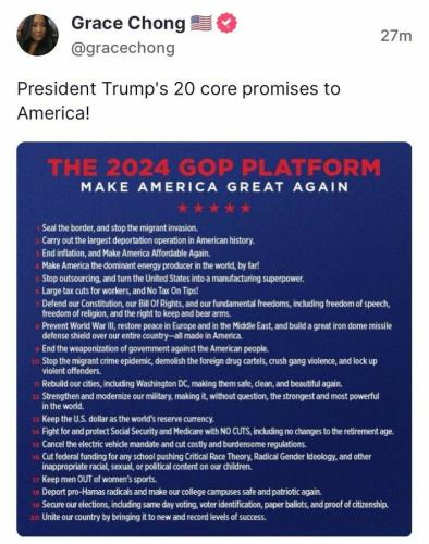 trump core promises