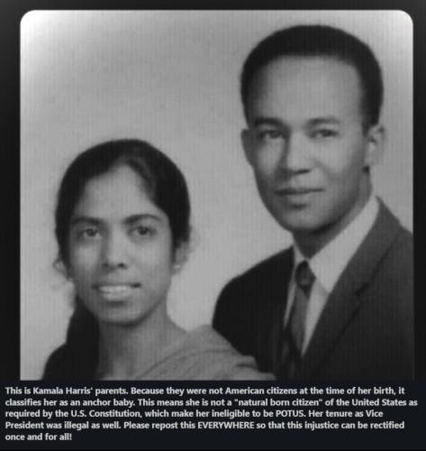 Kamala Harris' Parents anchor baby