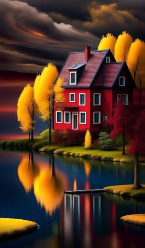 Red House by the lake