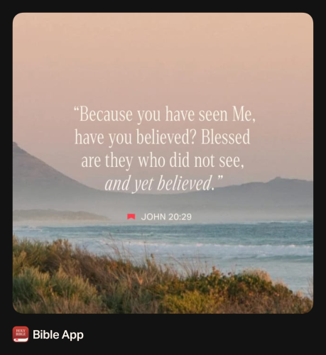 FAITH - John 20.29 NASB
