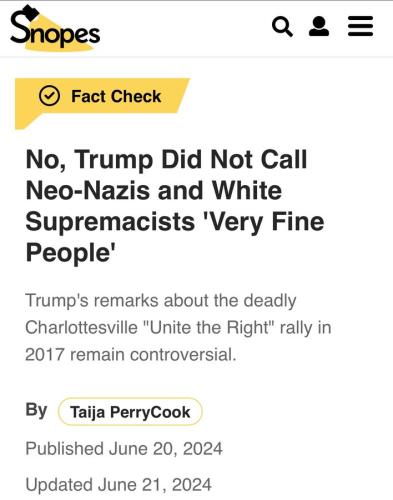 Snopes status from X