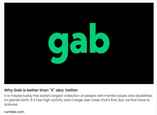 Why Gab is better than twitter screenshot