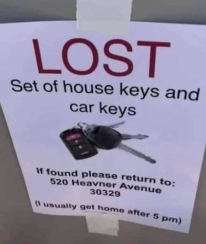 lost set of keys