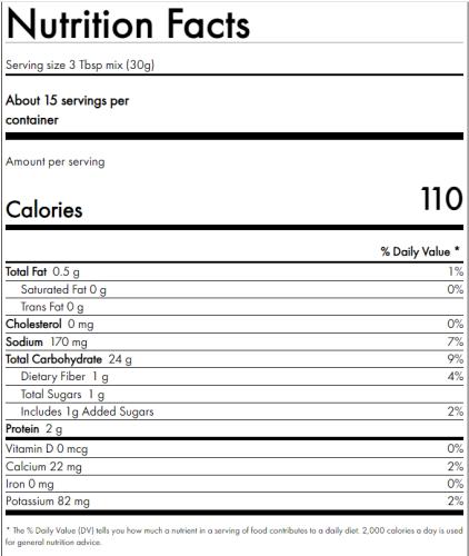 Nutrition Facts Gluten Free Pizza Crust Mix