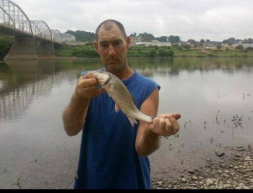 This picture was taken a few years ago fishing with my twin brother alongside the (susky) susquehanna river in pittston Pennsylvania.  Was a good day