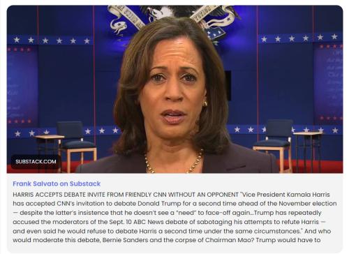 Harris Accepts Debate Invite From Friendly CNN WITHOUT an Opponent