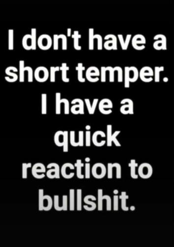 I don't have a temper