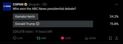 Who won the debate CSPAN poll