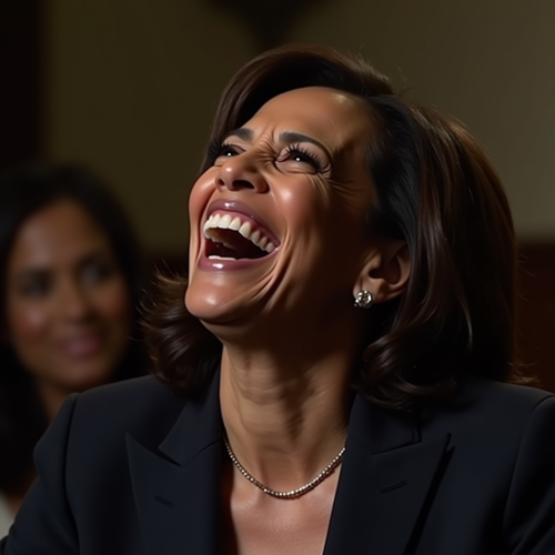 Kamala Harris laughing her head off