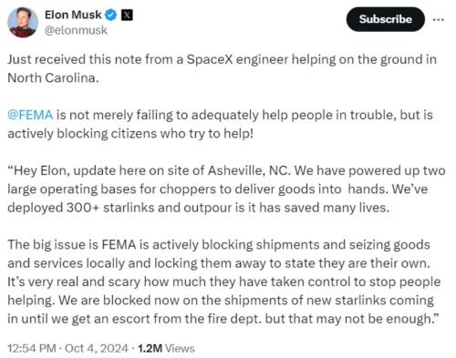 Elon Musk FEMA not allowing SpaceX engineers to assist.960px