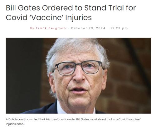 Bill Gates ordered to stand trial for vaccine injuries