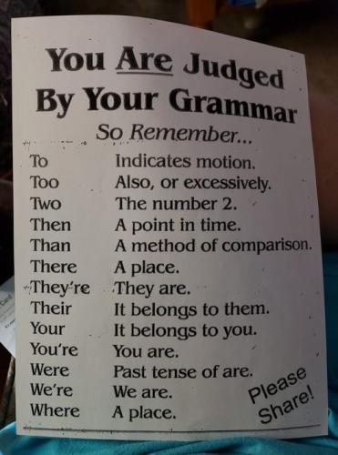 by your grammar