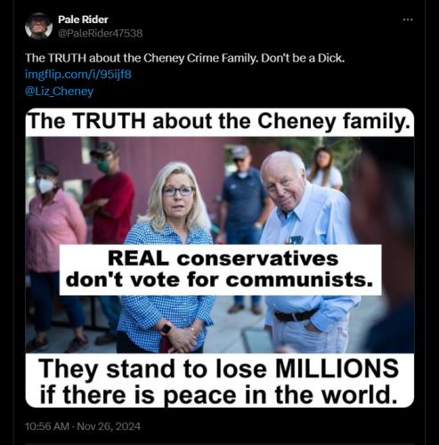The TRUTH about the Cheney crime family tweet