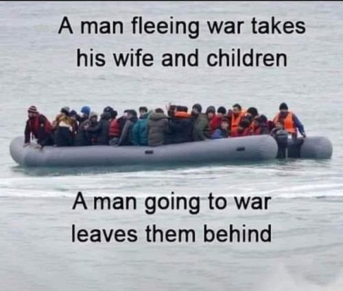 men fleeing