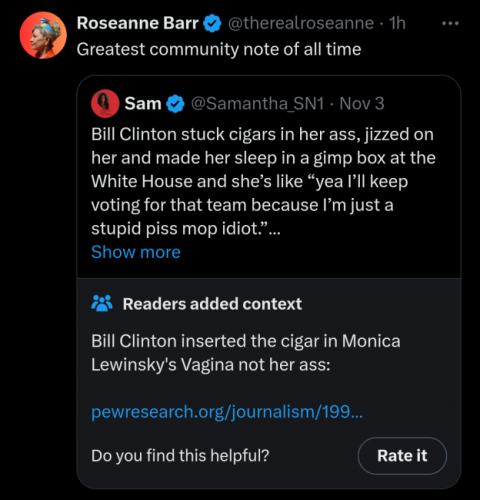 Roseann Barr cigar tweet