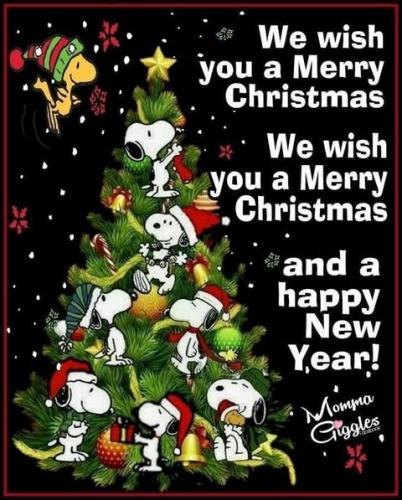 Snoopy we wish you a merry christmas from Jerry