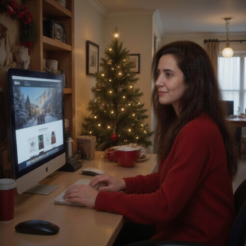 christmas_time_alone_at_her_computer_the_room_is_cozy_and_warm_decorated_with_chris_7ad81eae-56c9-4a7a-b533-b6dba6571b27