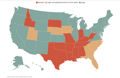 2024-12-29 Abortion law state map See where abortions are legal or banned