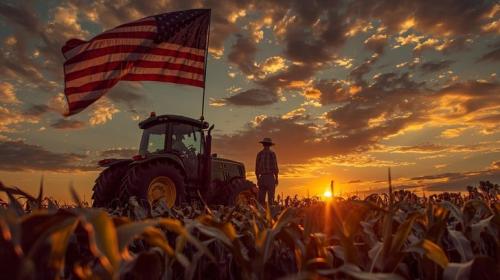 patriotic-sunset-farm-stockcake