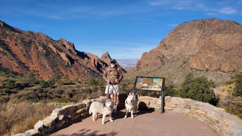 Jeff and the huskies - Chisos Basin