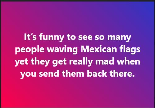 the American flag and getting mad