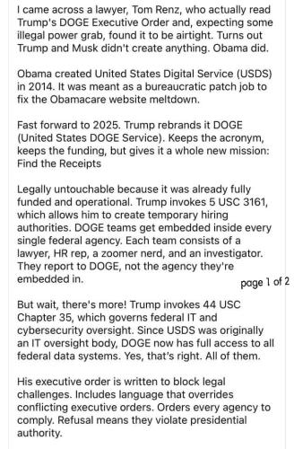 Oh wow so obama created  it old USDS renamed by TRUMP DOGE