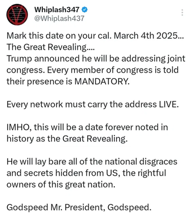 Trump Congressional MANDATORY address on March 4 2025