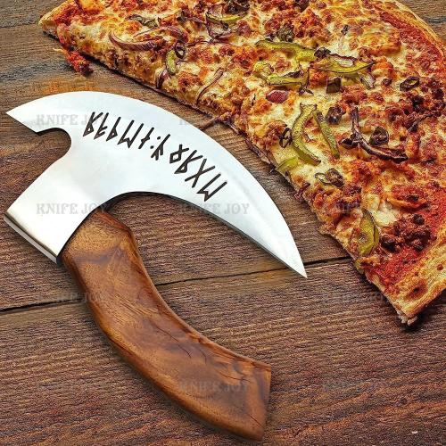 Handmade viking pizza cutter axe