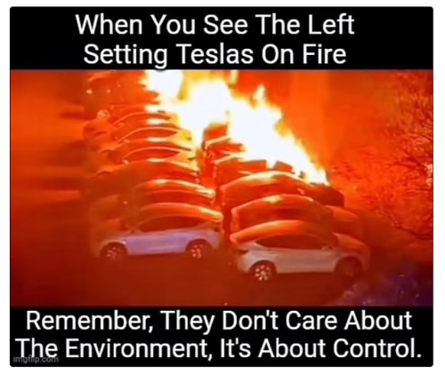 burning Teslas