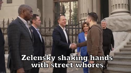 Zelensky shaking hands with political prostitutes.960px