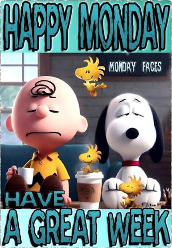Snoopy Monday faces from Jerry