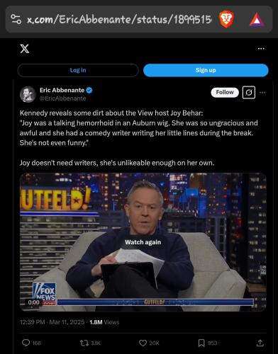 Good one, "behar is a talking hemoohoid."