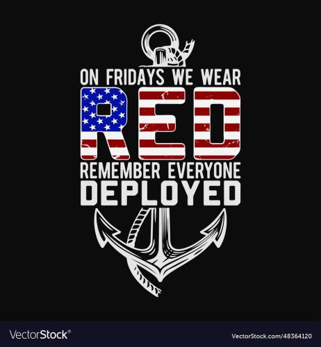 on-fridays-we-wear-red-friday-navy-gift-distressed-vector-48364120