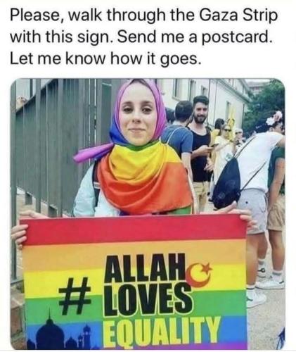 She'll get killed holding that in Gaza