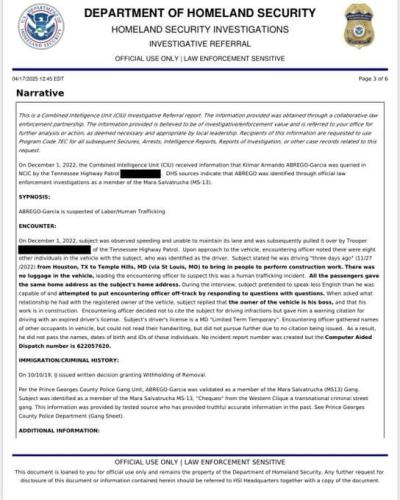 Police report of ms 13 garcia