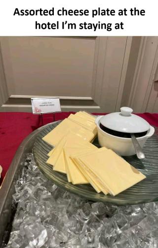 Assorted cheese plate at the hotel I’m staying at