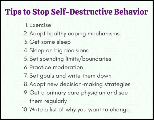 1C-Tips to Stop Self-Destructive Behaviors