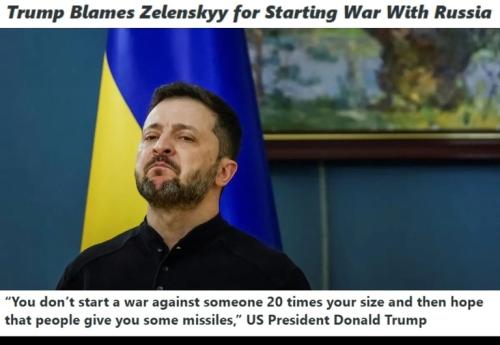 Trump blames Zelensky for starting Ukraine War.768px