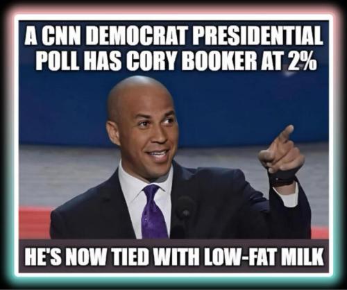Cory Booker now tied with lowfat milk