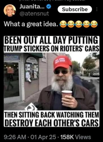 Trump stickers on rioters cars