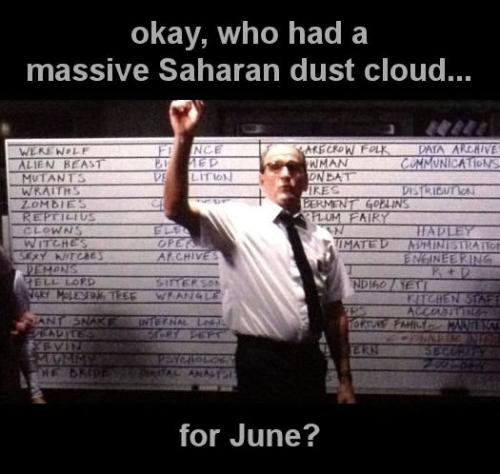 Who had MASSIVE Saharan dust cloud