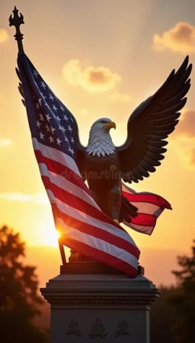 eagle-statue-wrapped-american-flag-golden-sunset-patriotic-mood-symbol-u-s-independence-day-eagle-statue-wrapped-382460609