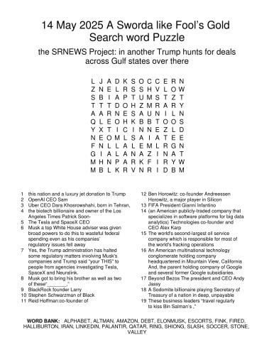 14May2025ASwordaLikeFoolsGoldSearchWordPuzzle