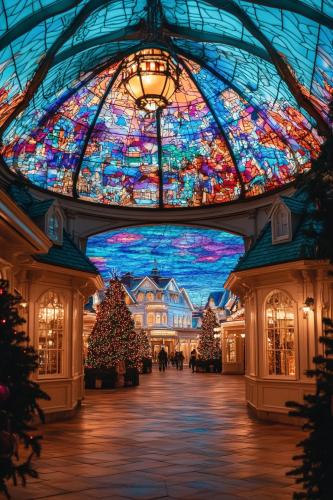 Beautiful-Stained-Glass-Ceiling-of-a-Building-AI-Artwork-9_1