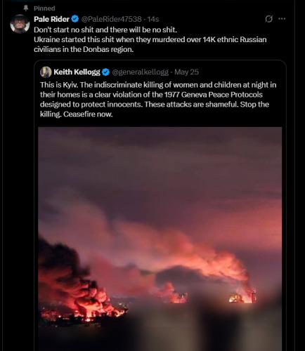 Don't start no shit Pale Rider tweet