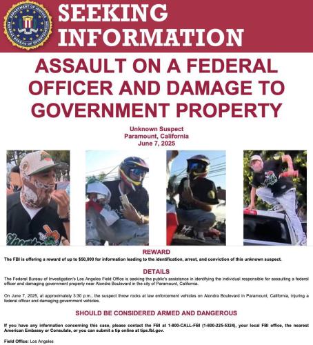 FBI Wanted poster 50K reward