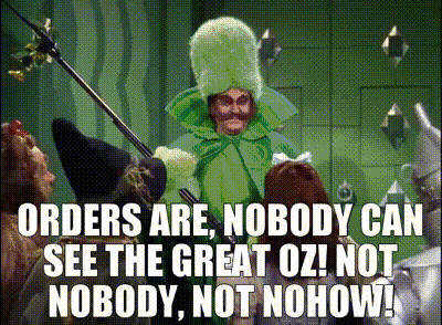 Nobody can see Oz