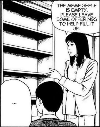 the meme shelf is empty